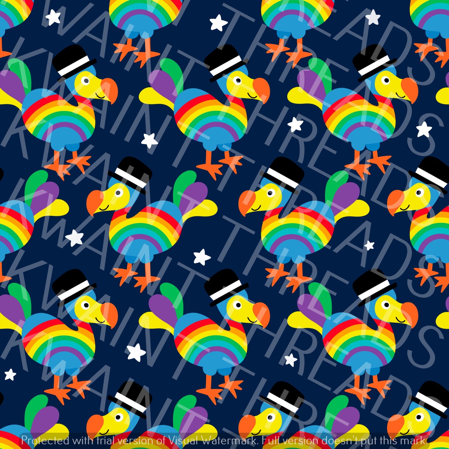 Fabric Mama Dodo Revival Rainbow Dodo Fabric On Demand Pre Order