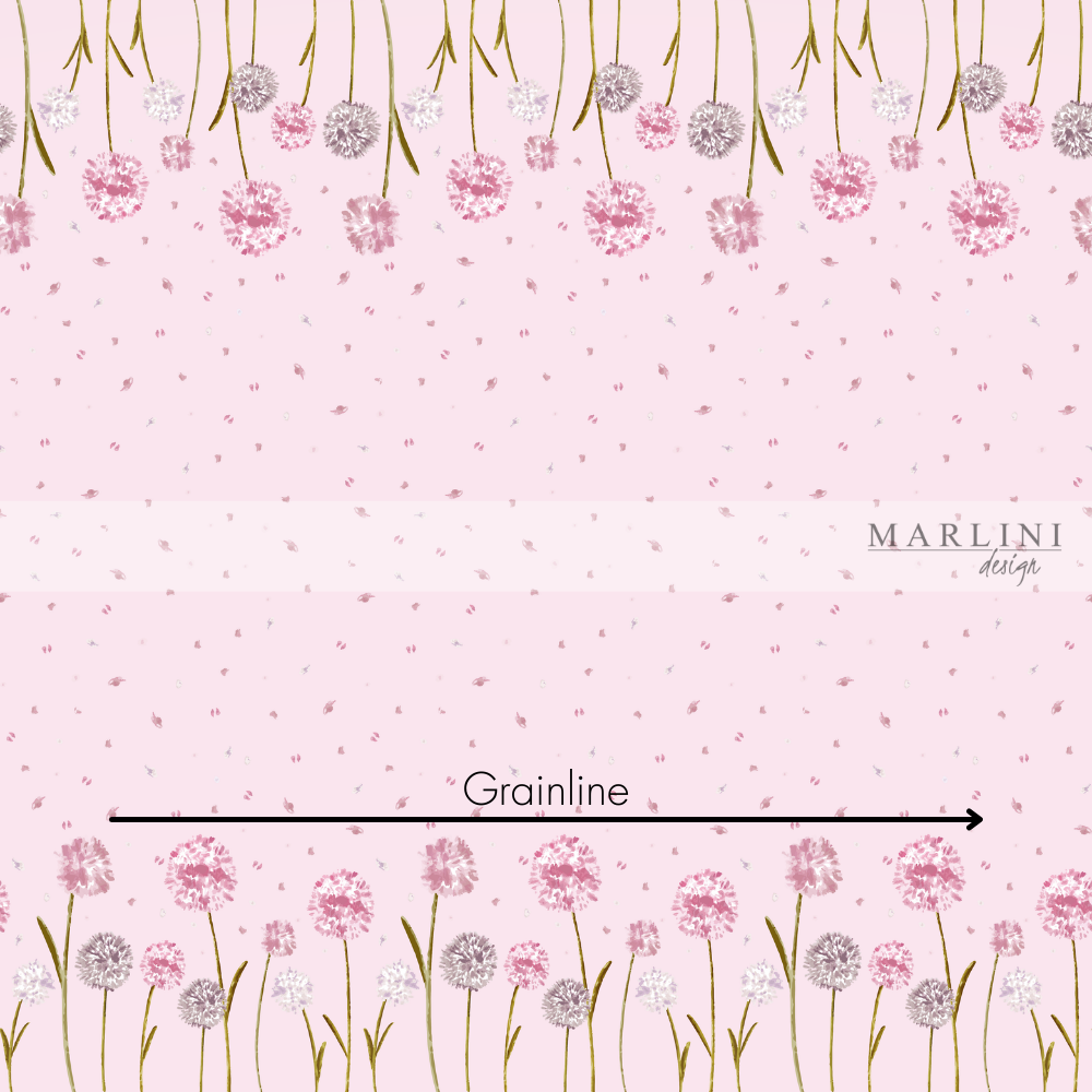 Marlini Dandelion Beauty Rose Border Print