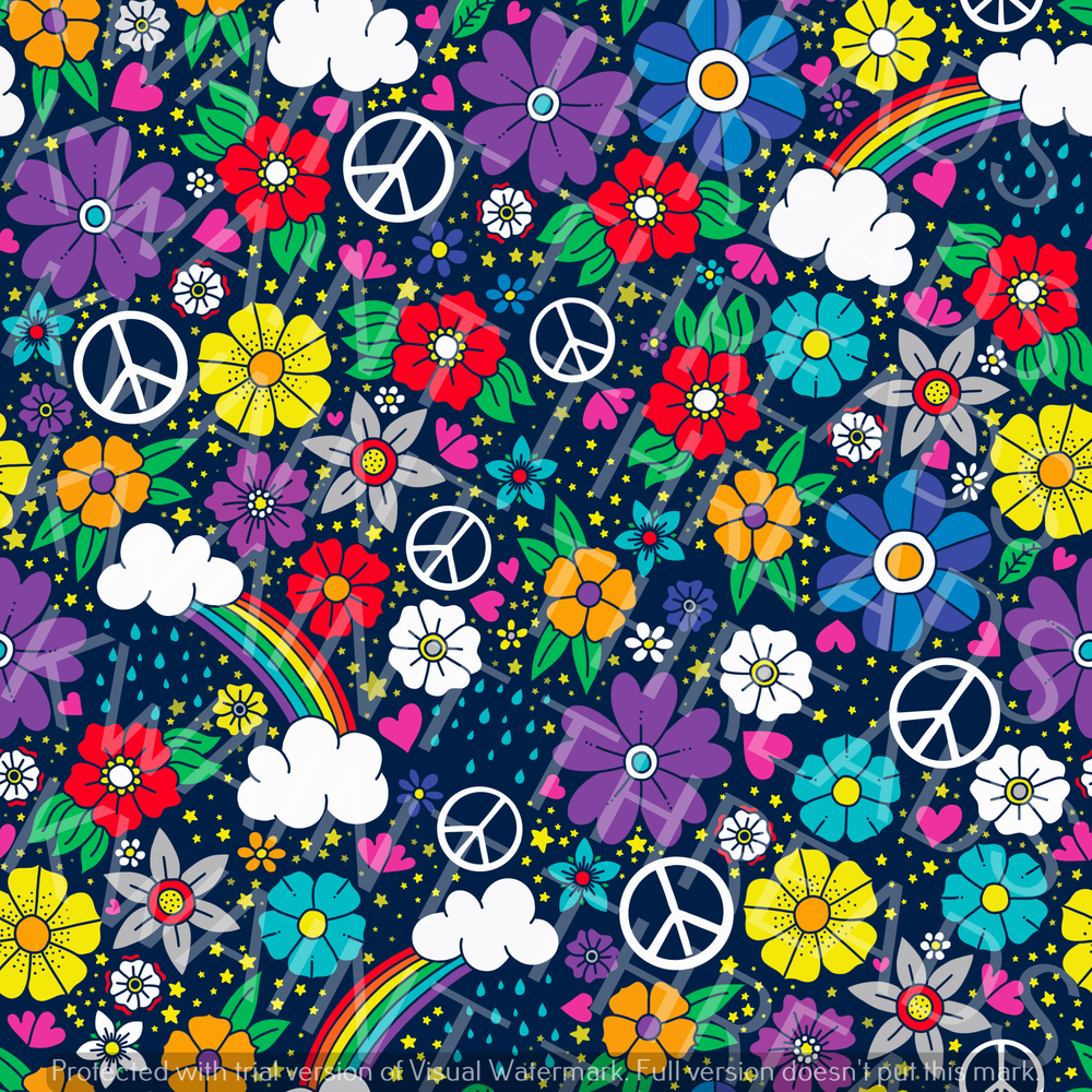 Fabric Mama Flower Power Retro Fabric On Demand Pre Order