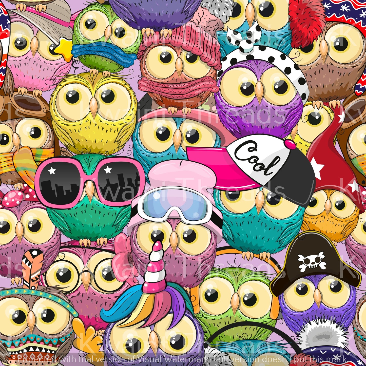 Kwaint All the cool owls Pre order Fabric