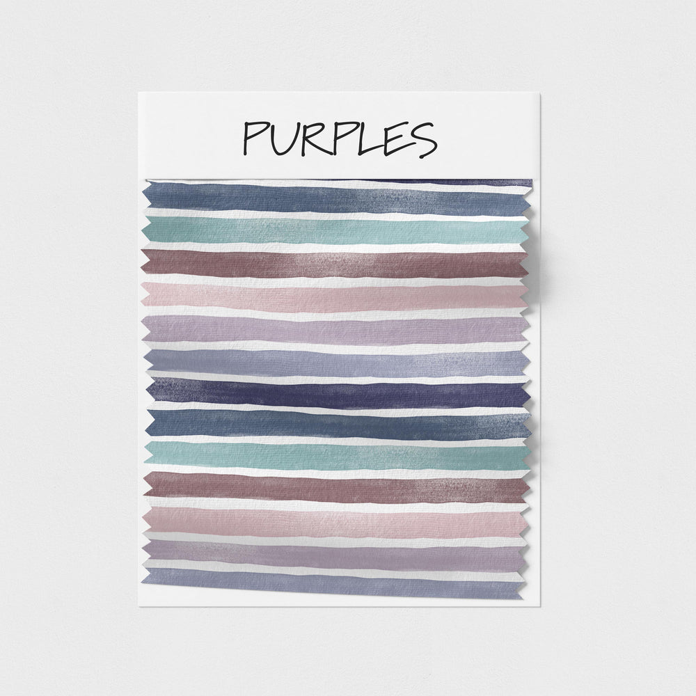 Ella Randall Watercolour Stripes Purples Fabric On Demand Pre-Order