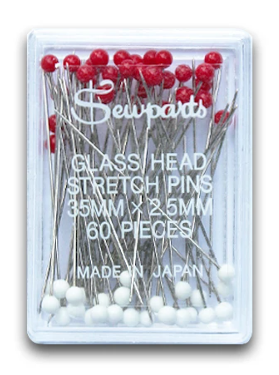 Sewparts Ball Point Glass Head Stretch Pins 60 Pack Knit Fabric
