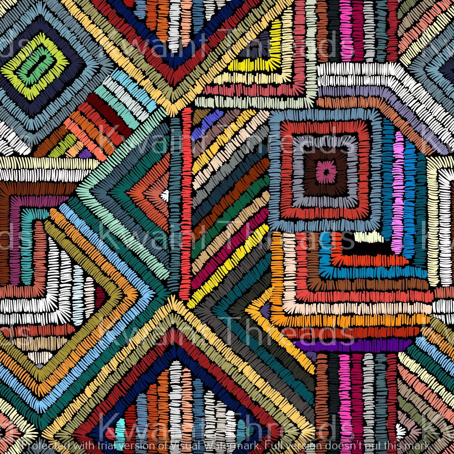 Kwaint Embroidery Geometric Pre order Fabric