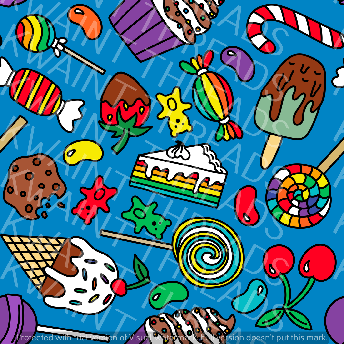 Fabric Mama Sweet Things Lolly Candy Fabric On Demand Pre Order