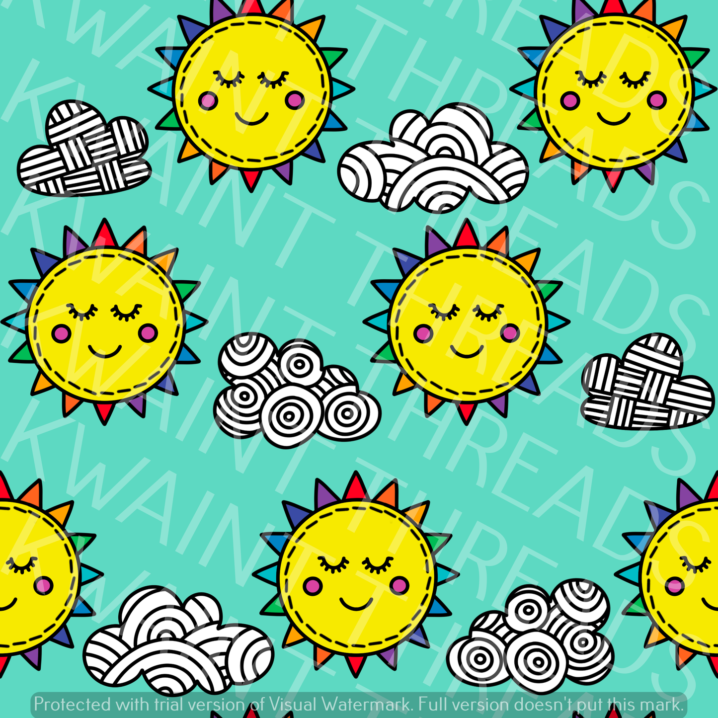 Fabric Mama Sunshine on a cloudy day Fabric On Demand Pre Order