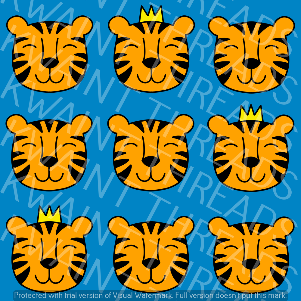 Fabric Mama King of the Jungle Tiger Fabric On Demand Pre Order