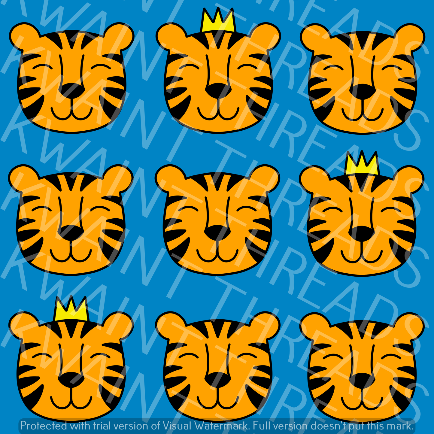 Fabric Mama King of the Jungle Tiger Fabric On Demand Pre Order