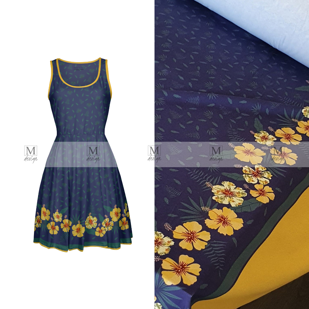
                      
                        Marlini Hibiscus Yellow Border Print
                      
                    