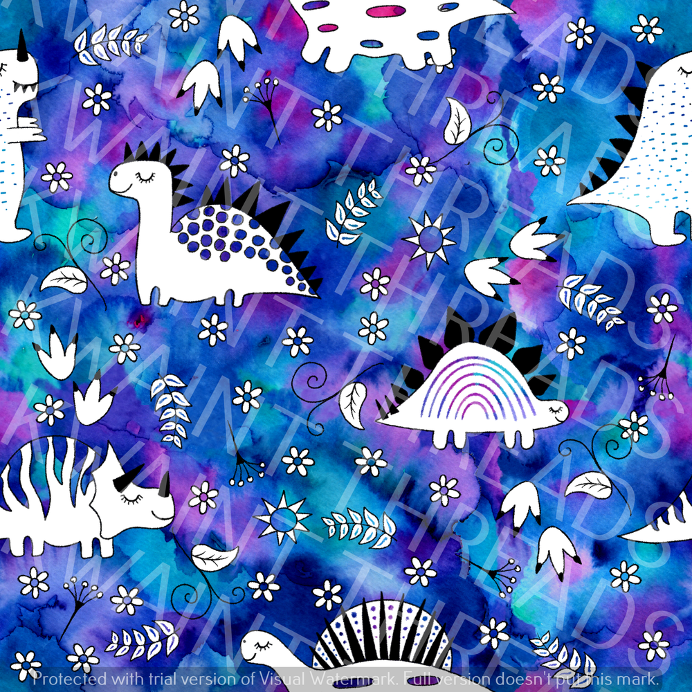 Fabric Mama Dino Garden Dinosaur Fabric On Demand Pre Order