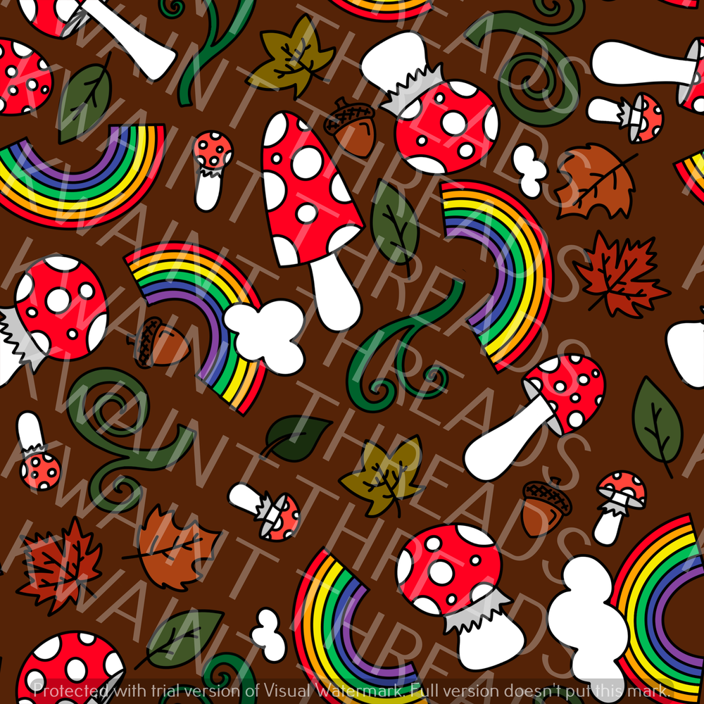 Fabric Mama Muddy Mushrooms Fabric On Demand Pre Order