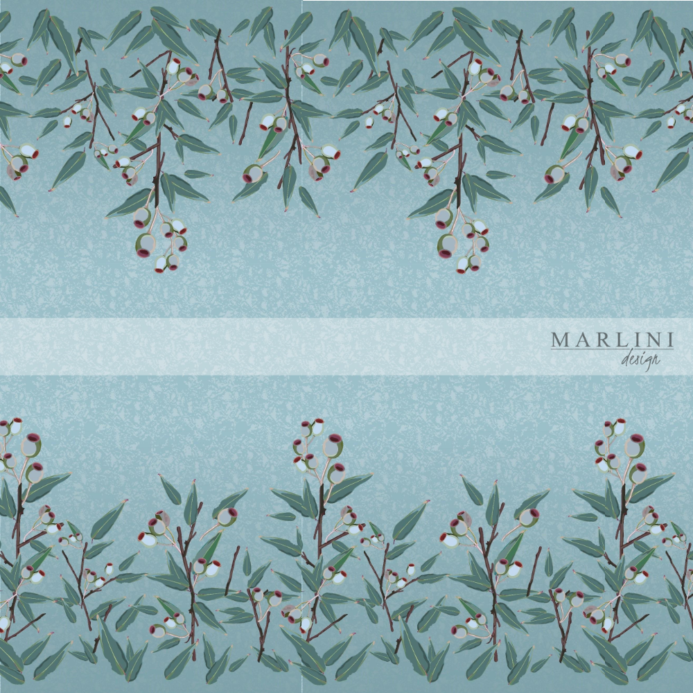 Marlini Australian Gumnuts Border Print