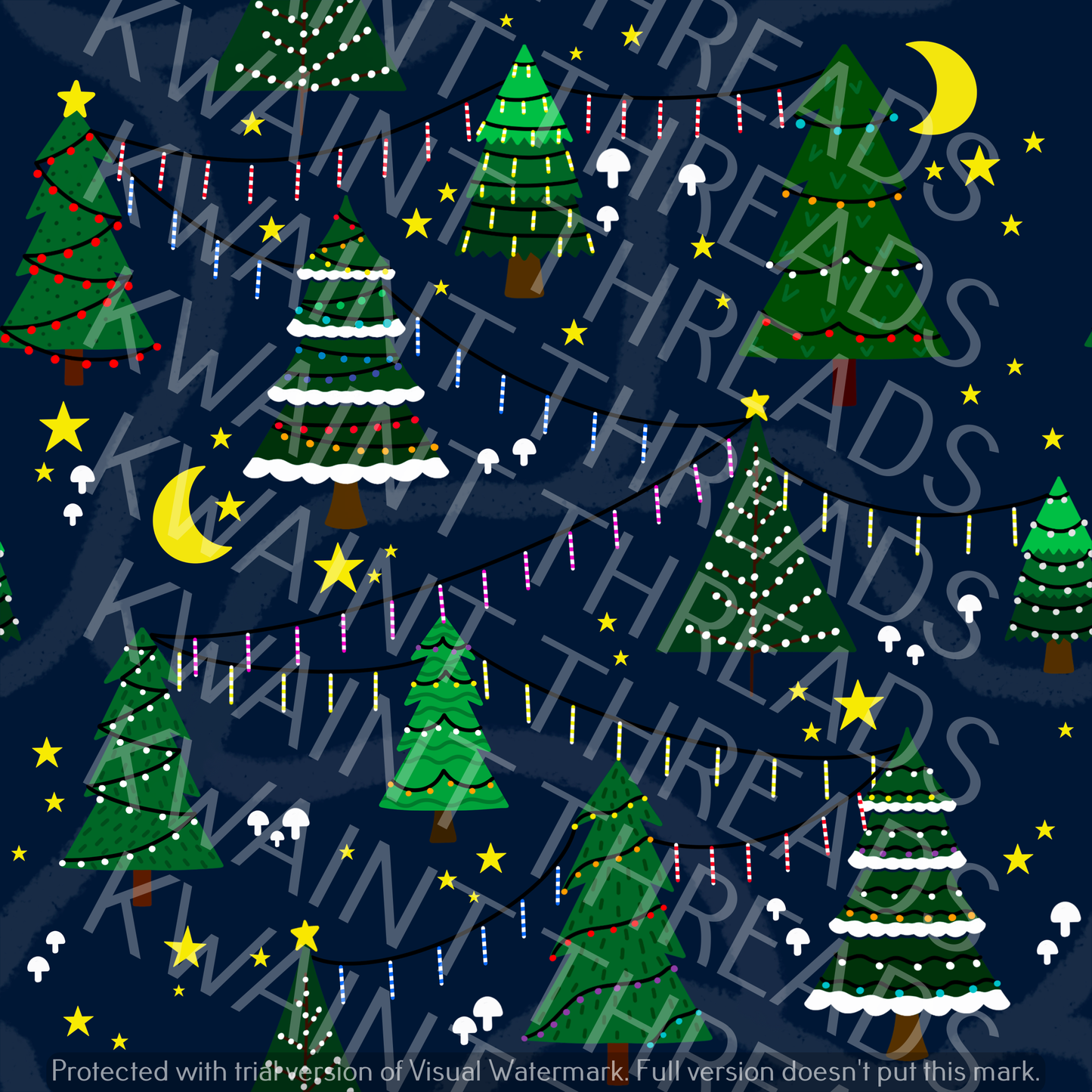 Fabric Mama Light Trails Christmas Fabric On Demand Pre Order