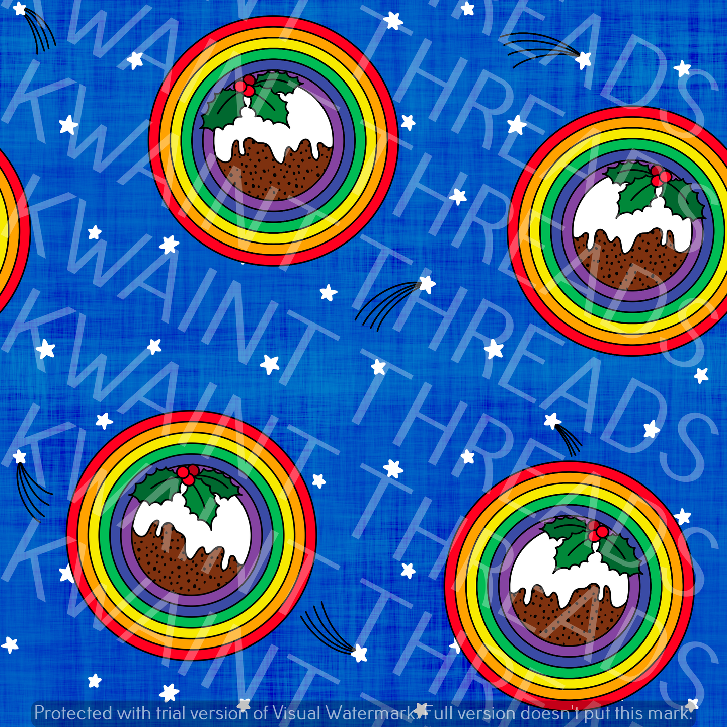 Fabric Mama Christmas Puddings Christmas Fabric Organic Cotton Lycra