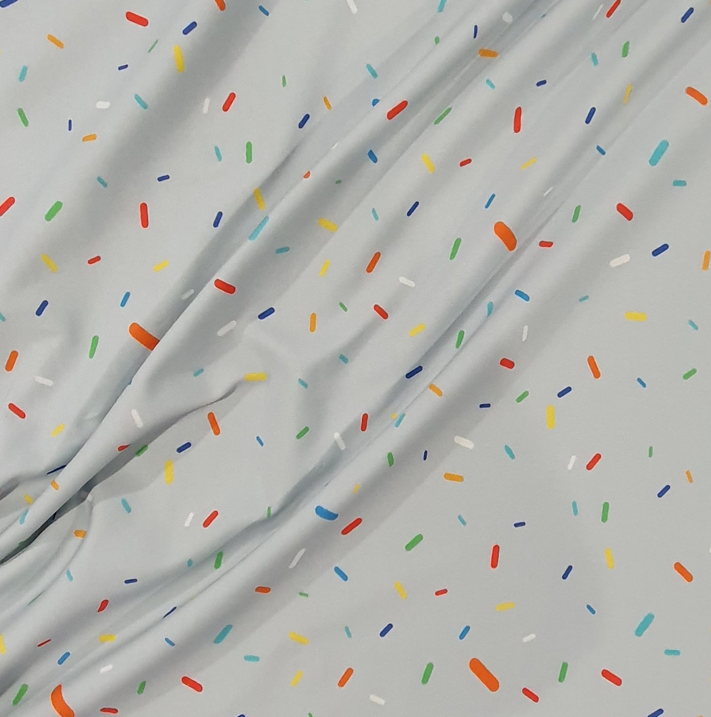 Fabric Mama Coordinate Sprinkles Grey Organic Cotton Lycra Jersey Knit Fa