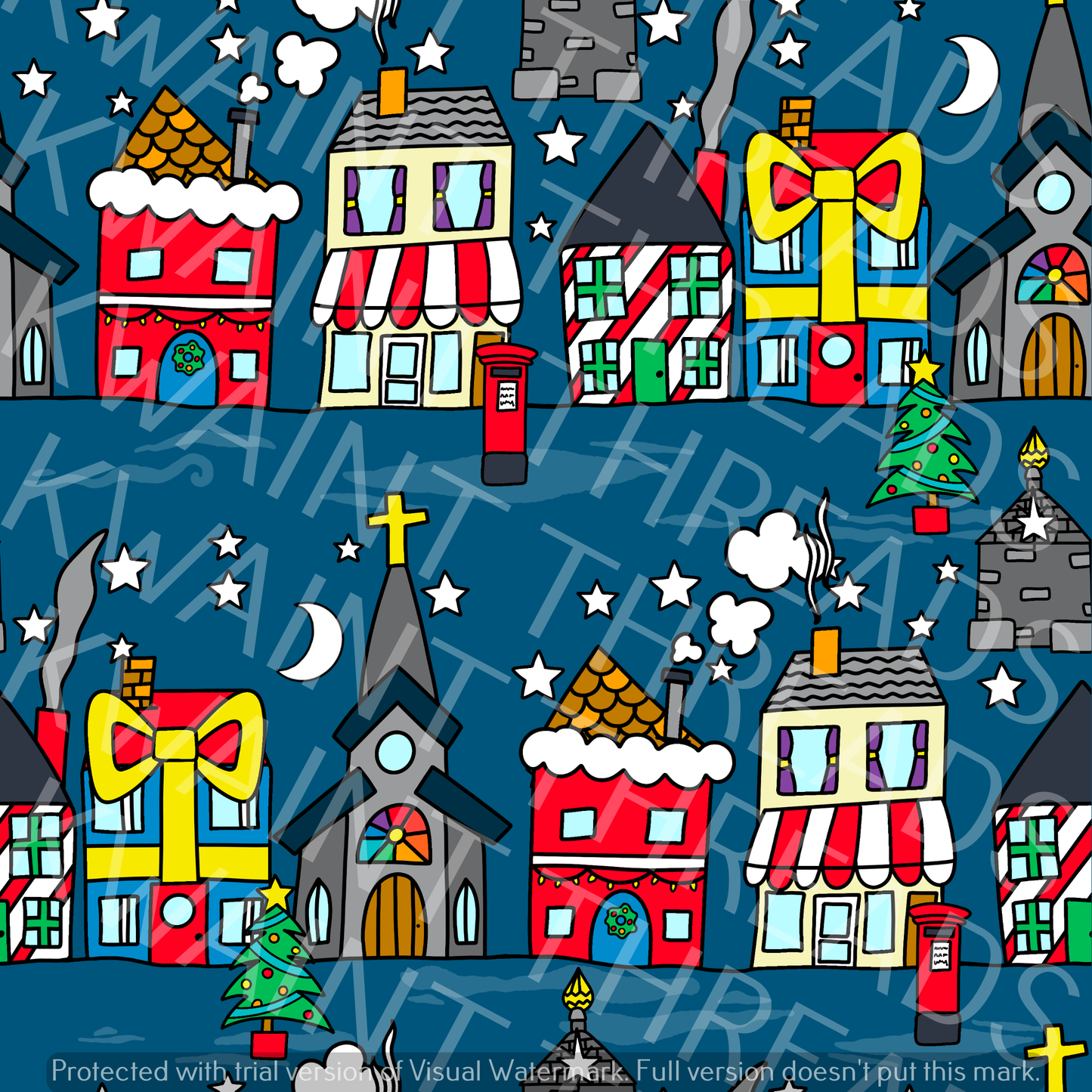 Fabric Mama Christmas Christmas Town Fabric On Demand Pre Order