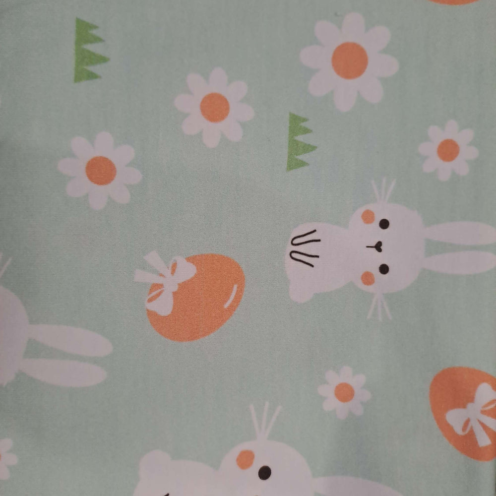Mint Bunnies 220gsm Cotton Lycra