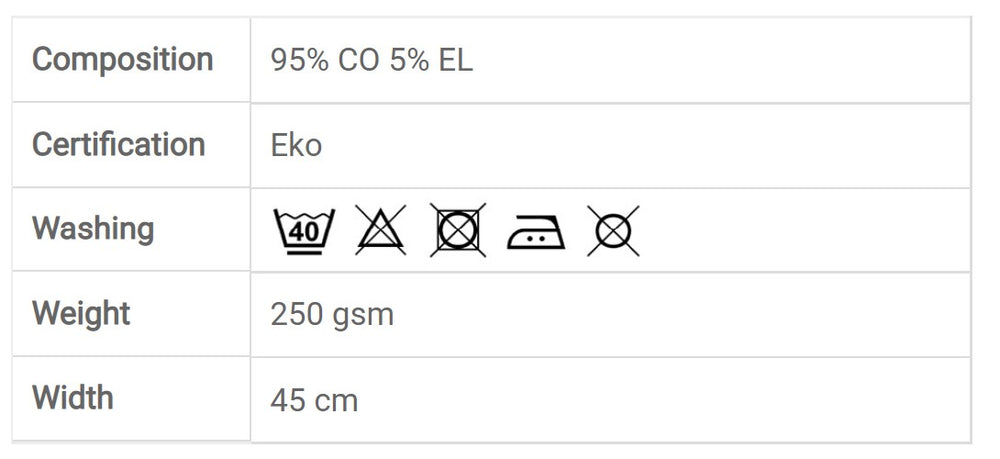 Euro Knit Off White Ecocert Ribbing Cuffing