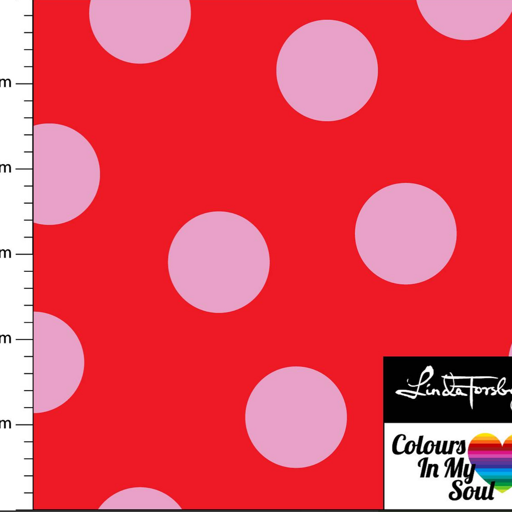 
                      
                        Colours in My Soul Red Pink Dots Go Colorful Organic Cotton Lycra Knit Fabric
                      
                    