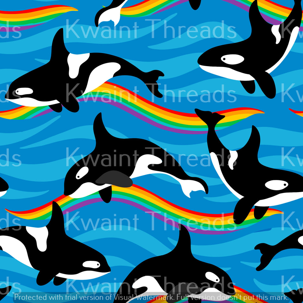 Fabric Mama Orcas and Rainbows On Demand Pre Order