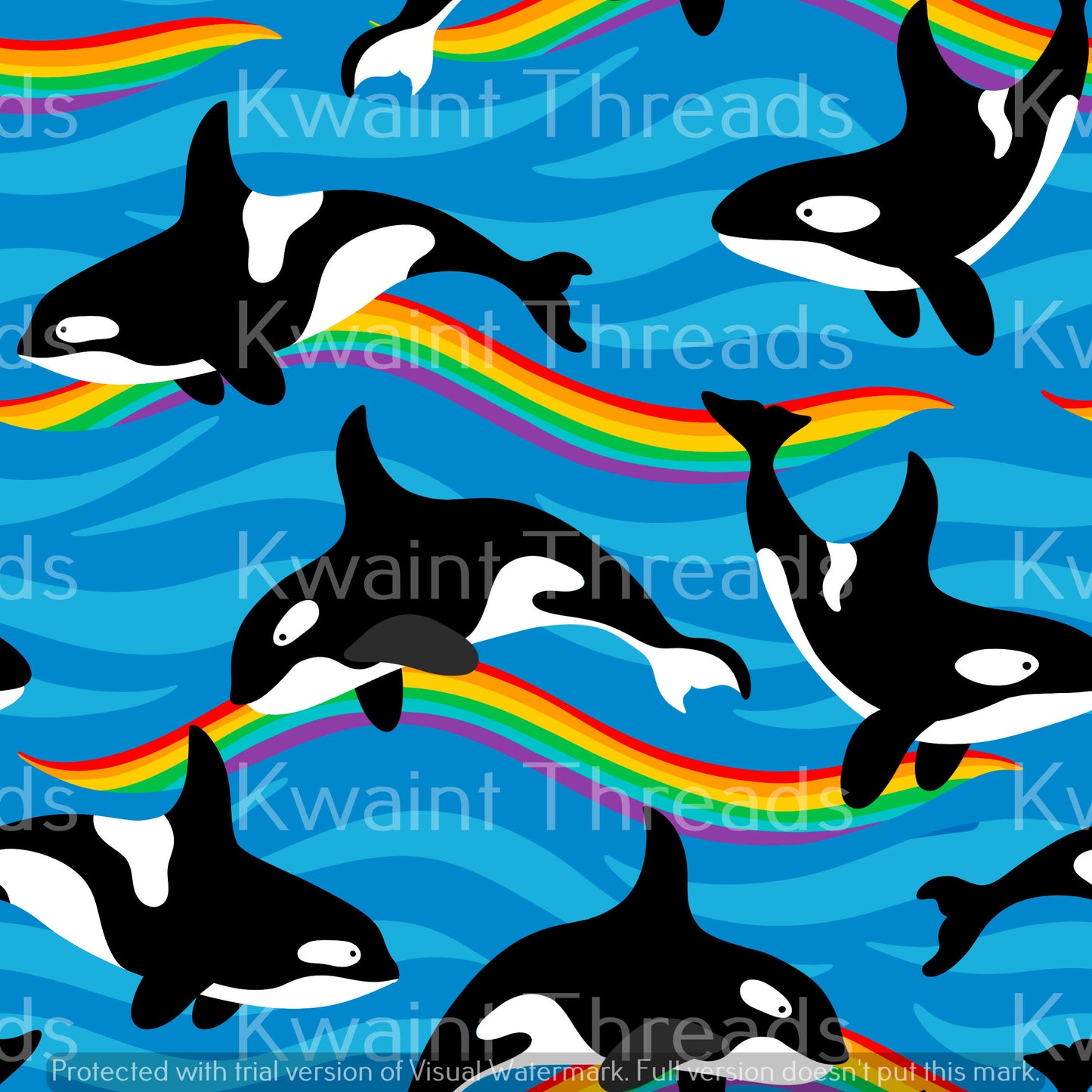 Fabric Mama Orcas and Rainbows On Demand Pre Order