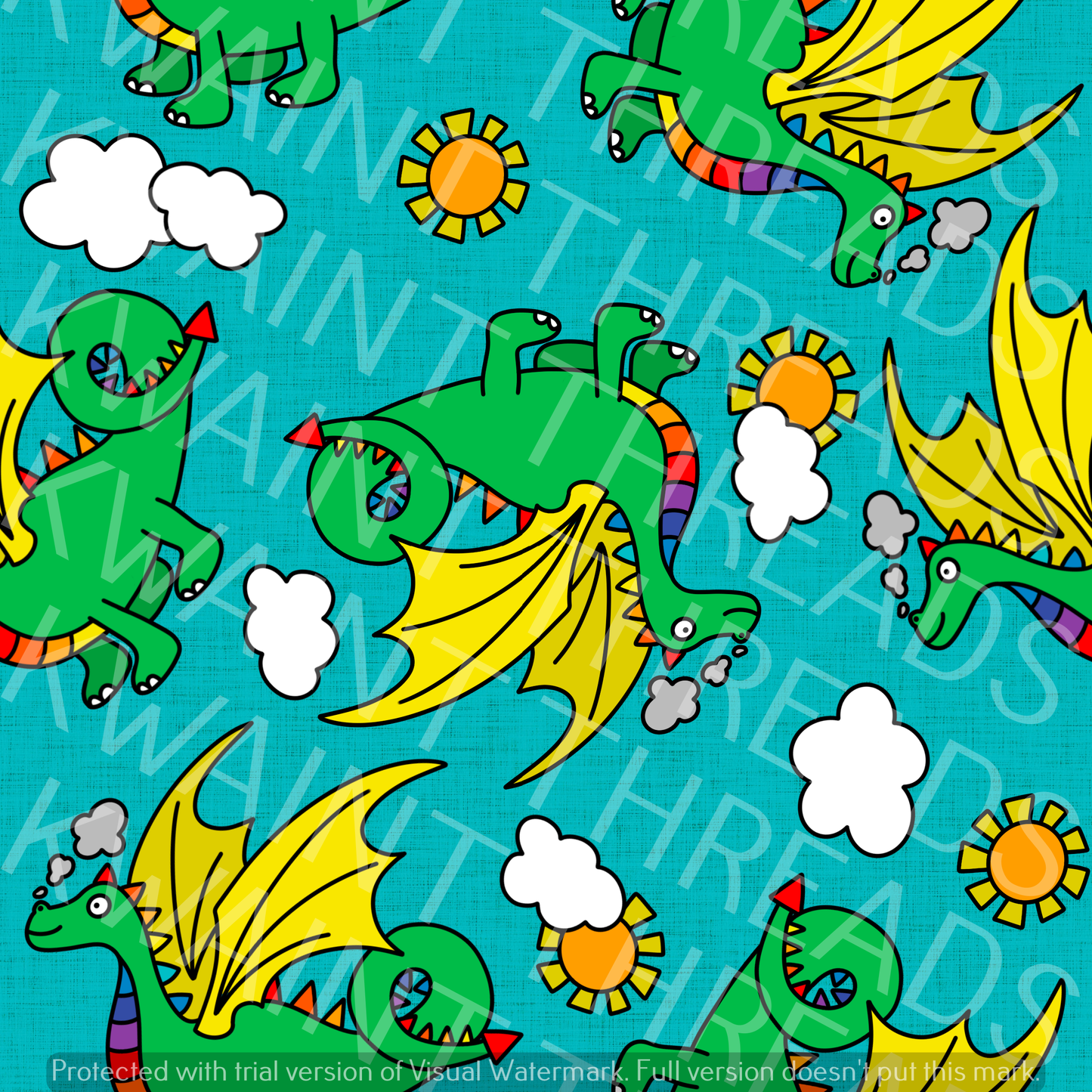 Fabric Mama New Norbert Green Dragon Fabric On Demand Pre Order
