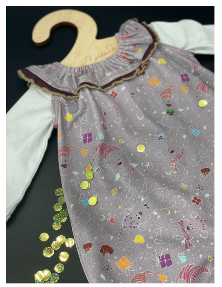 
                      
                        Lillestoff Christmas Bears Purple Organic Cotton Lycra Jersey Knit Fabric
                      
                    