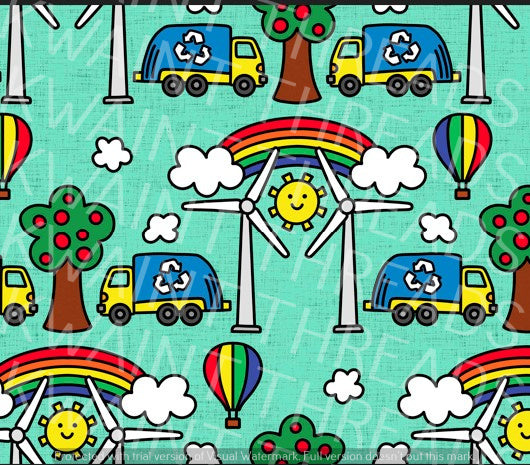 Fabric Mama Rainbow Renewables Green Fabric On Demand Pre Order