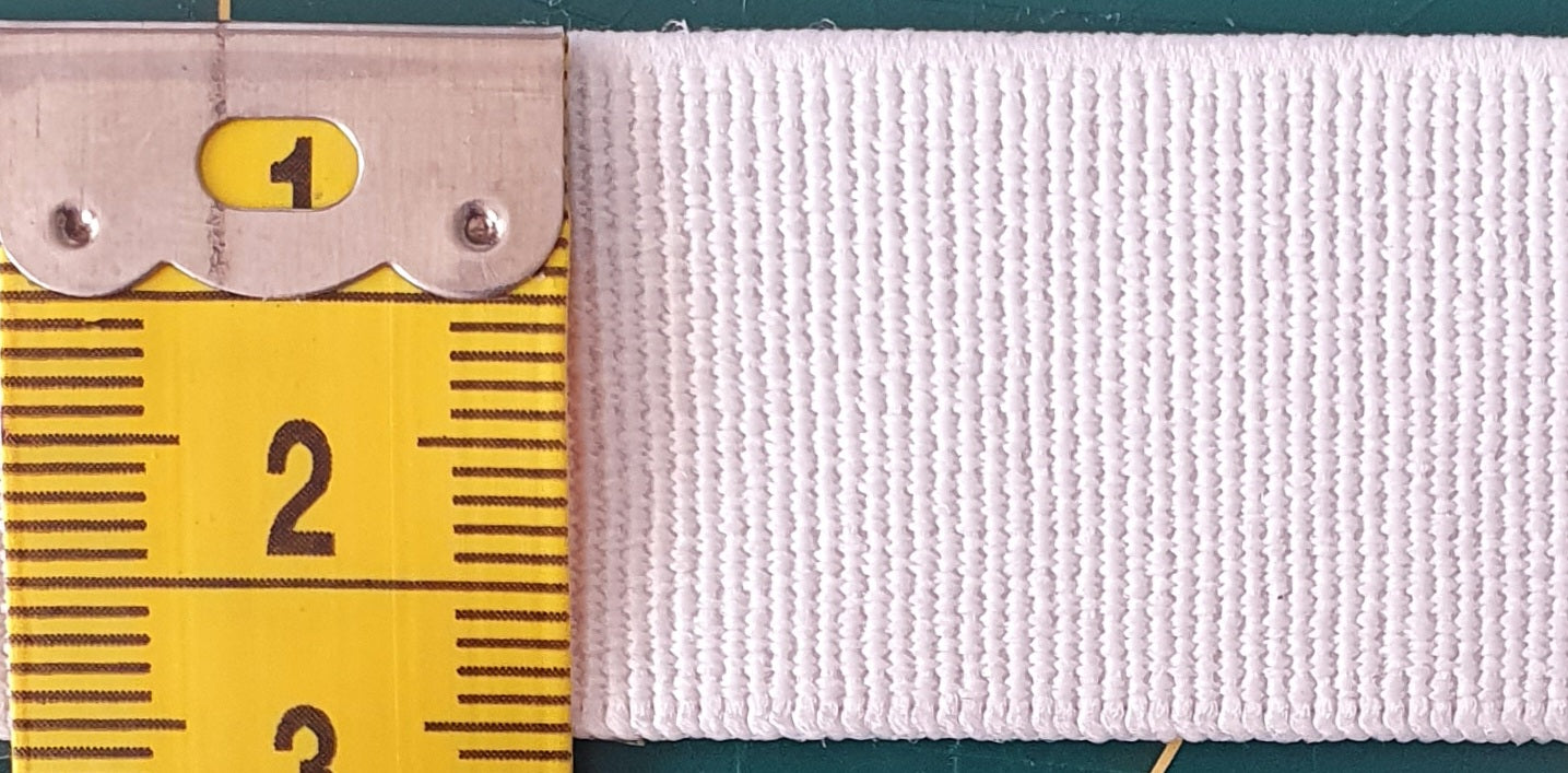 25mm Elastic White High Density Non Roll Elastic