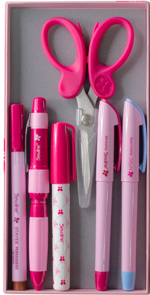 Sewline 15th Anniversary Box Pens Scissors Glue Stick Sewing Accessories Box