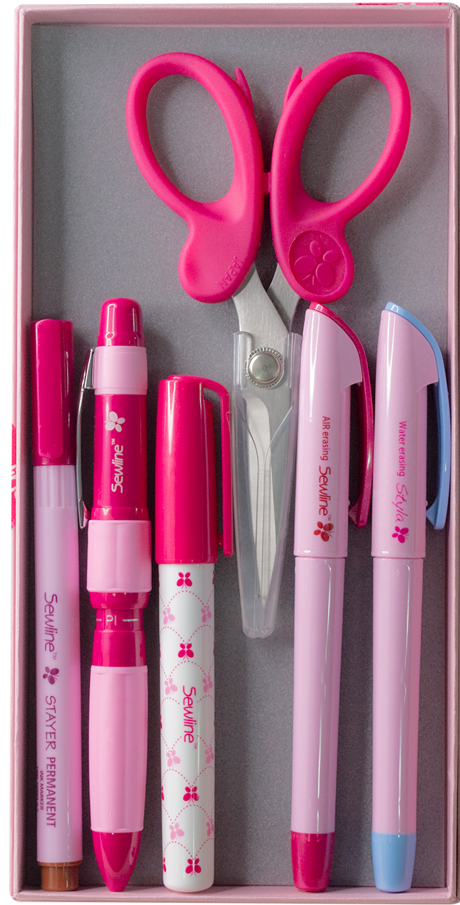 Sewline 15th Anniversary Box Pens Scissors Glue Stick Sewing Accessories Box