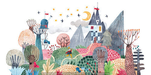 Kwaint Watercolour Town Double Border Panel Artist Preorder On Demand Printed
