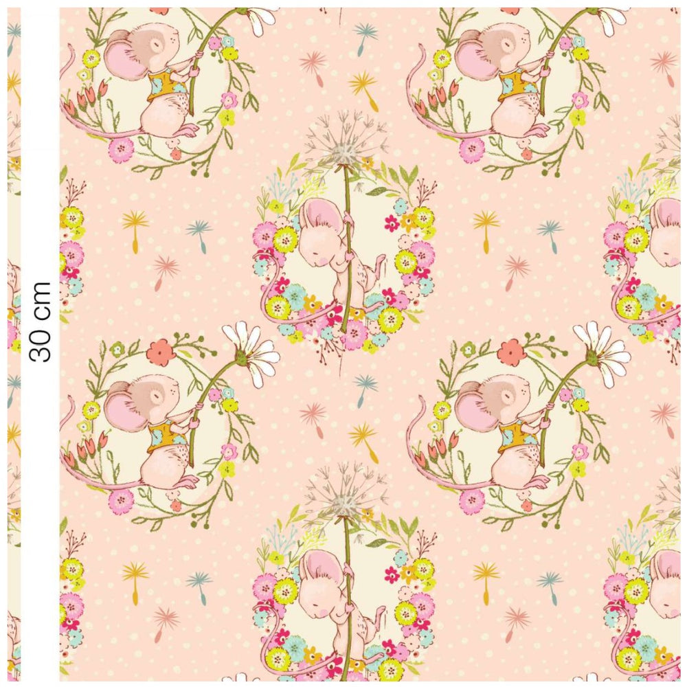 Lillestoff Spring Adventures Pink Organic French Terry Fabric