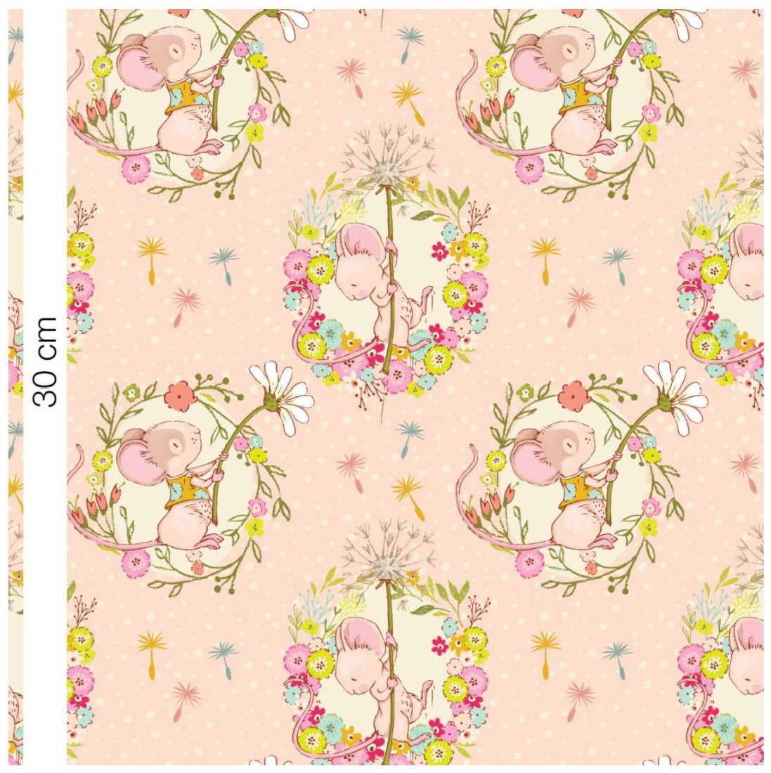 Lillestoff Spring Adventures Pink Organic French Terry Fabric