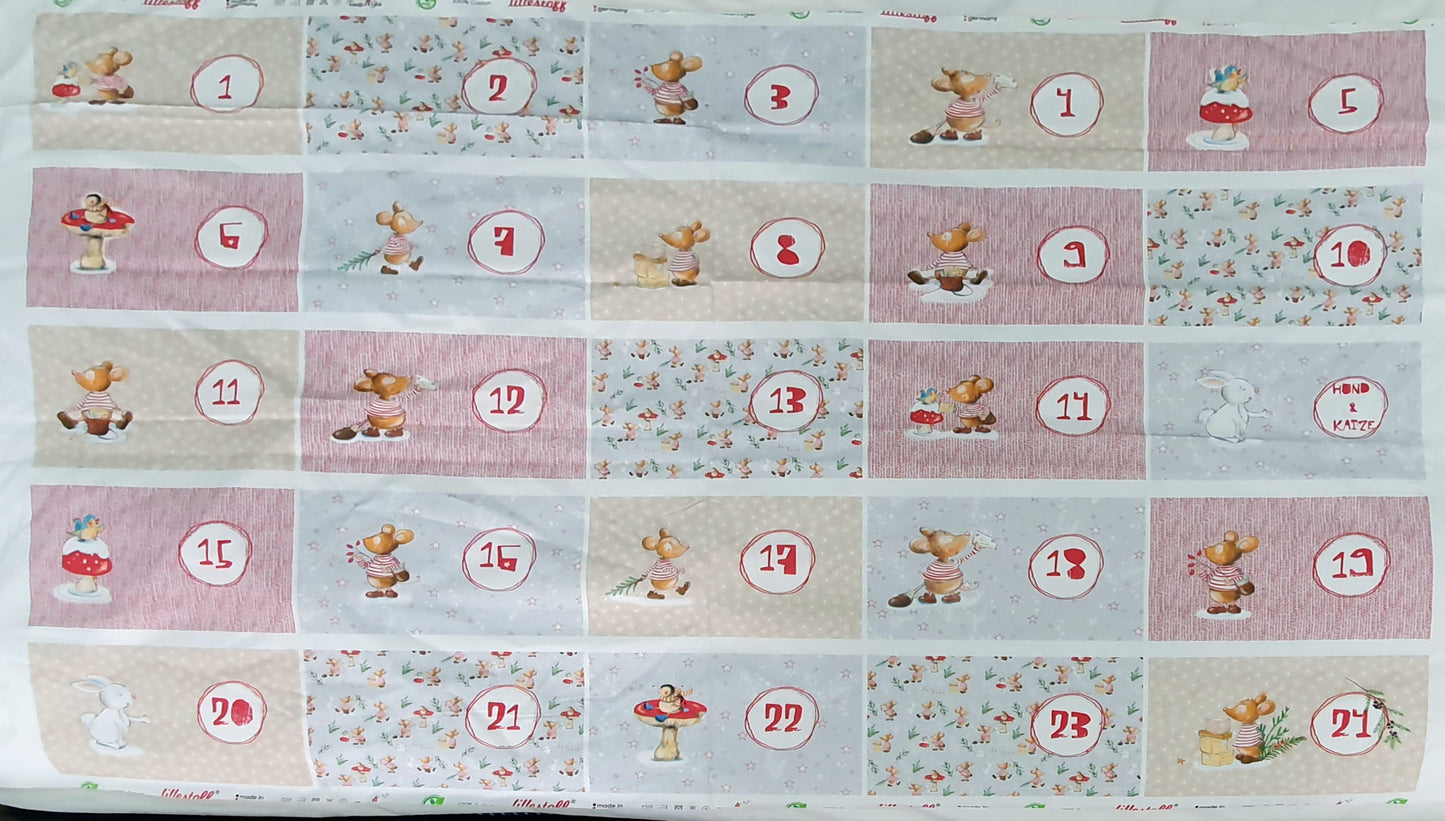Lillestoff Mrs Mouse Accompaniment Waiting for Christmas Bag Advent Calendar