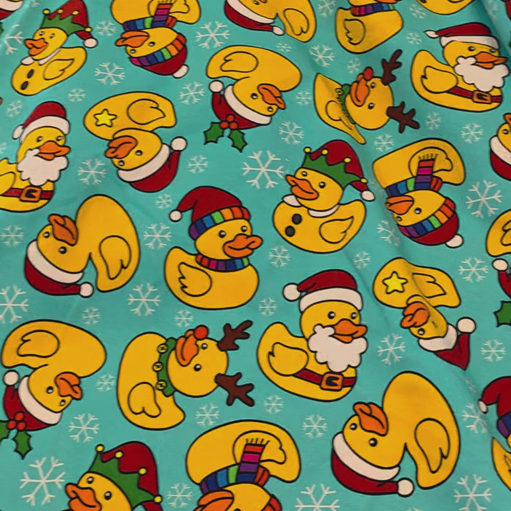 Fabric Mama Christmas Rubber Ducky Organic Cotton Lycra