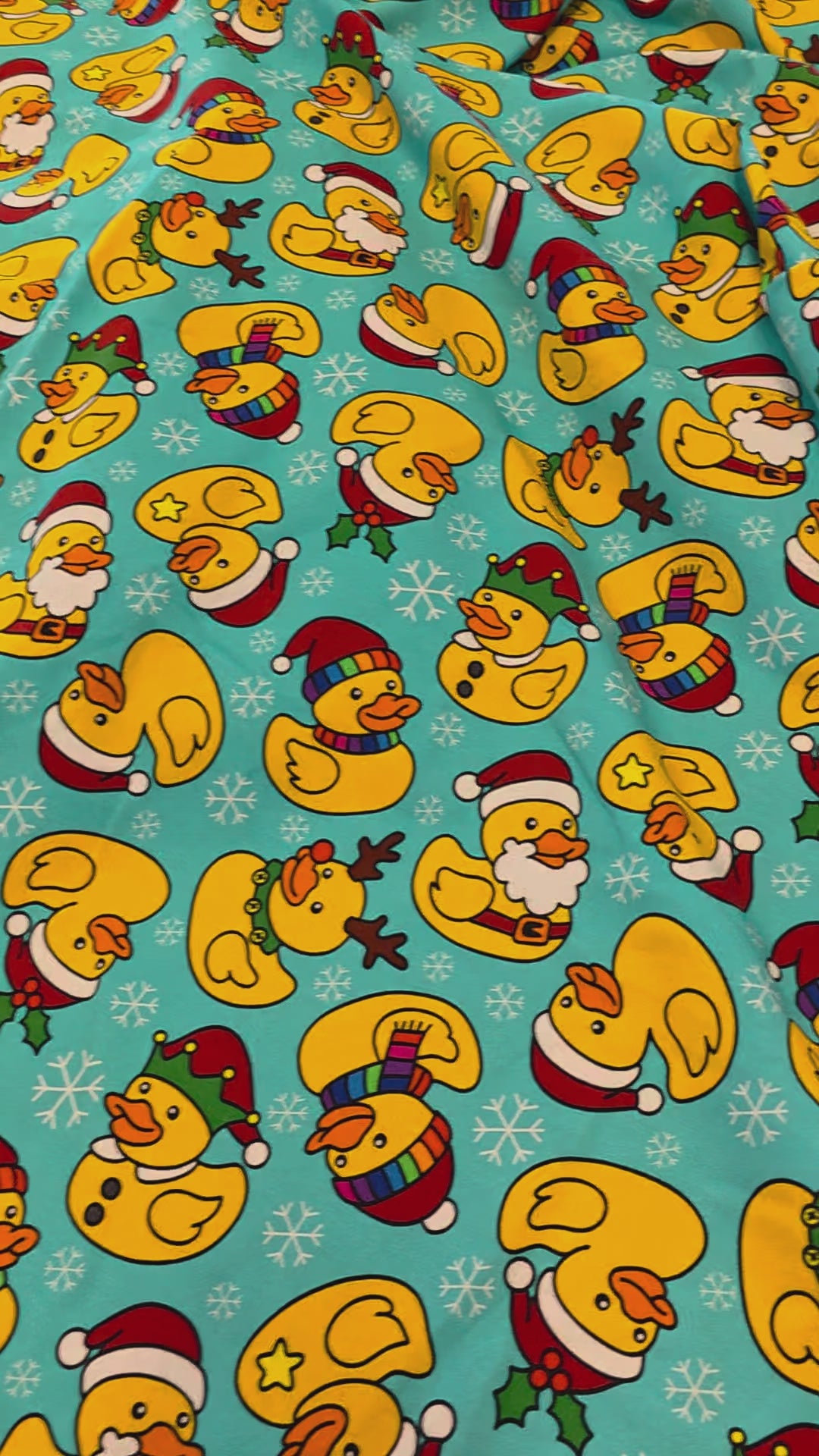 Fabric Mama Christmas Rubber Ducky Organic Cotton Lycra