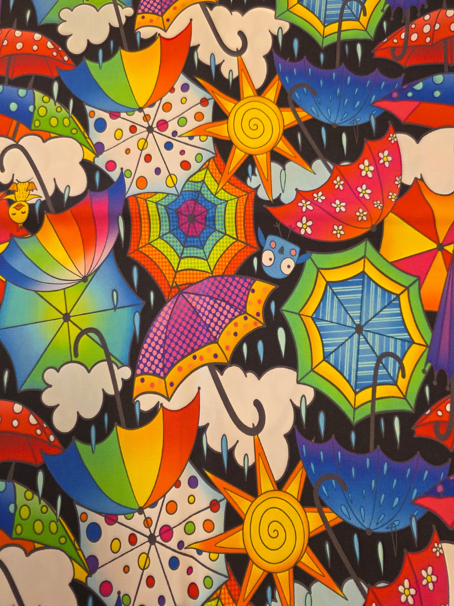 Karly Art Umbrella Jumble Black TWILL