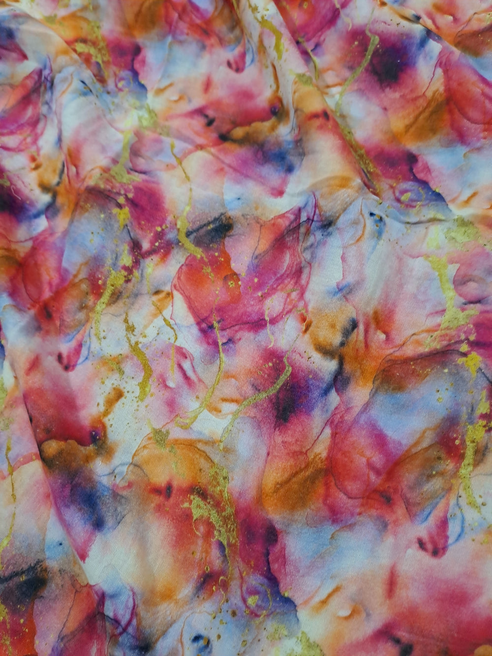 Kwaint Red Gold Swirls Muslin/Double Gauze