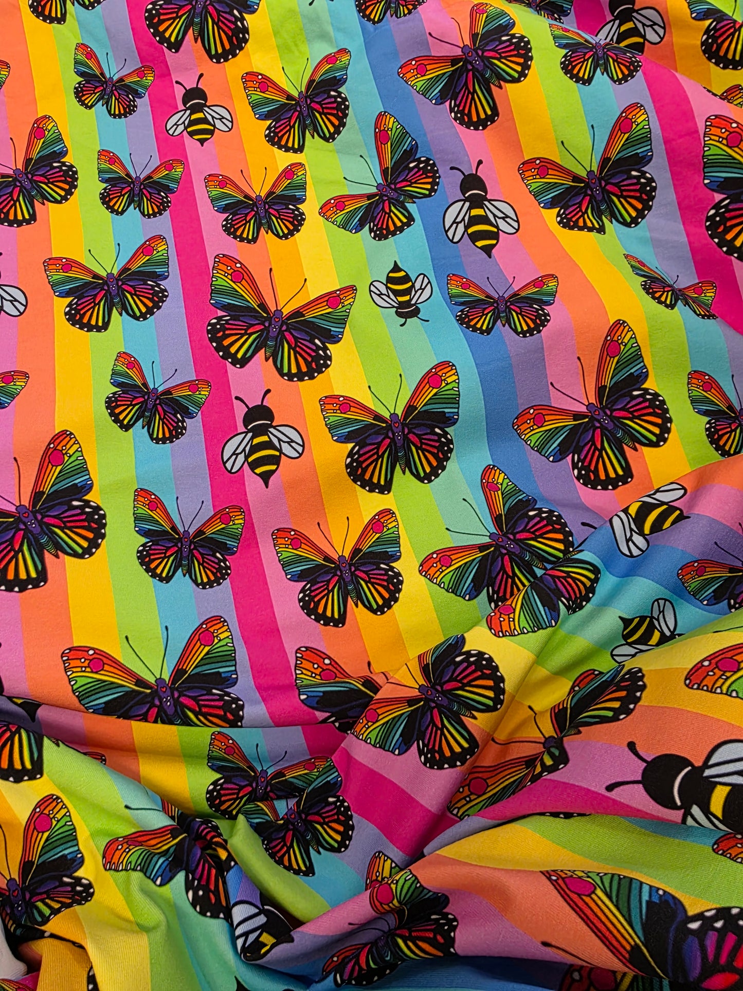 Karly Art Butterfly Stripes Organic Cotton Lycra
