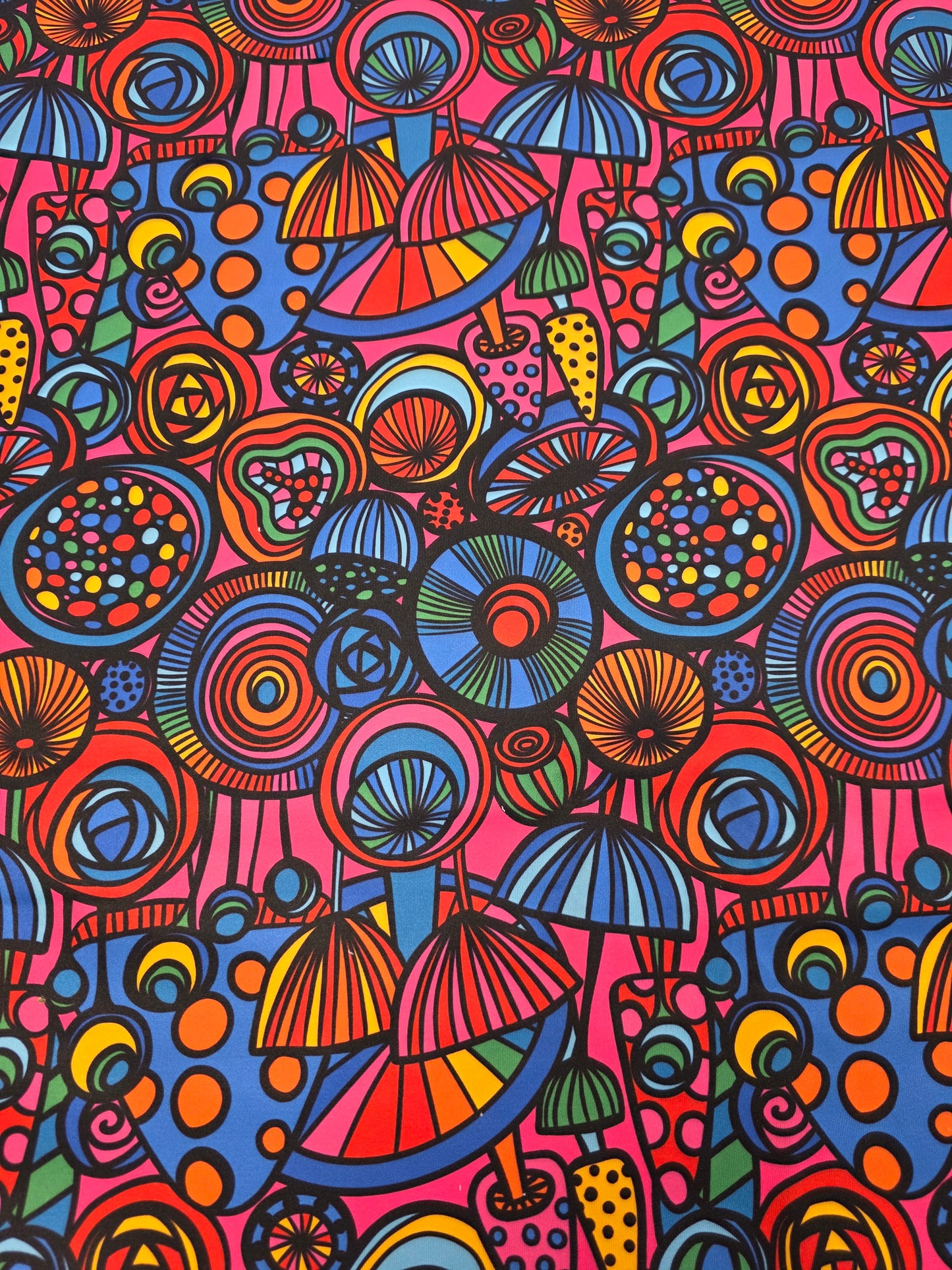 Karly Art Rainbow Flowers Organic Poplin