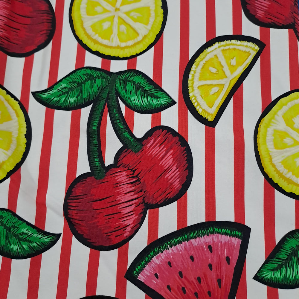 Kwaint Cherries Lemons French Terry