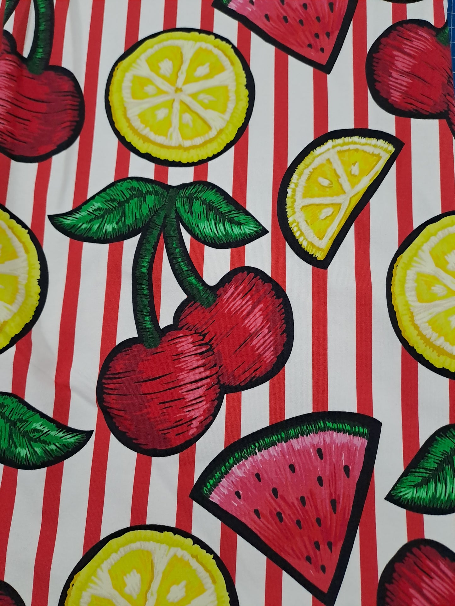 Kwaint Cherries Lemons French Terry