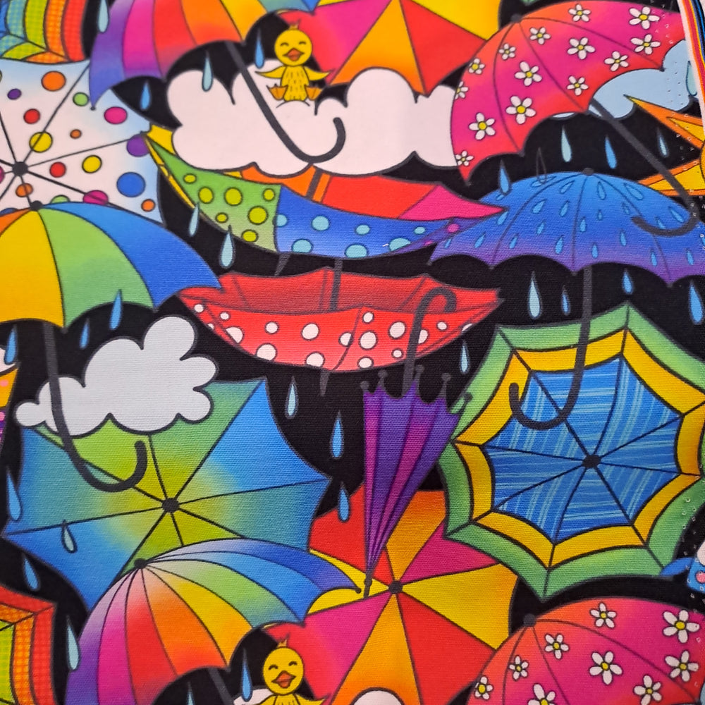 Karly Art Umbrella Jumble Black Canvas 250gsm