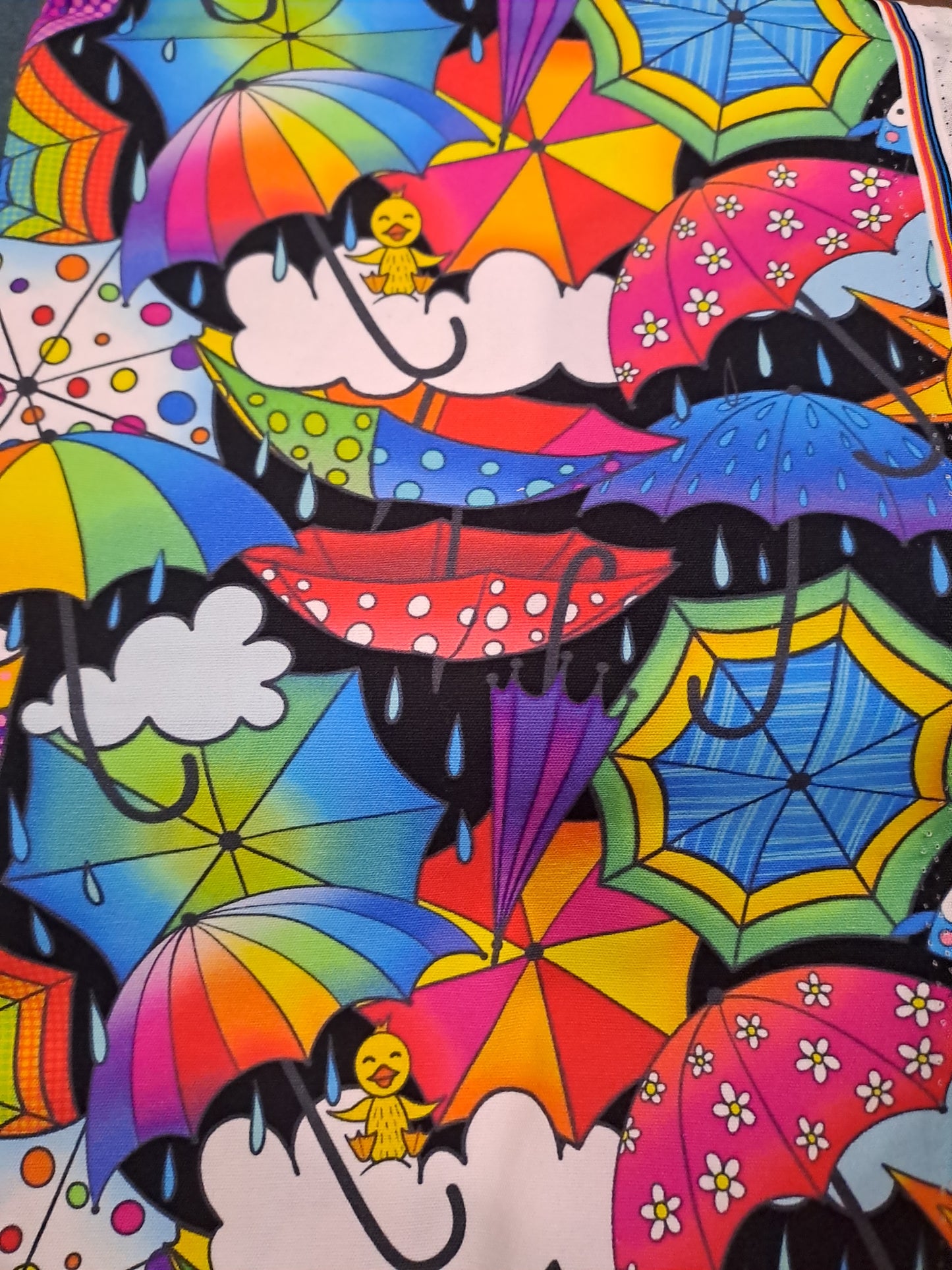 Karly Art Umbrella Jumble Black Canvas 250gsm
