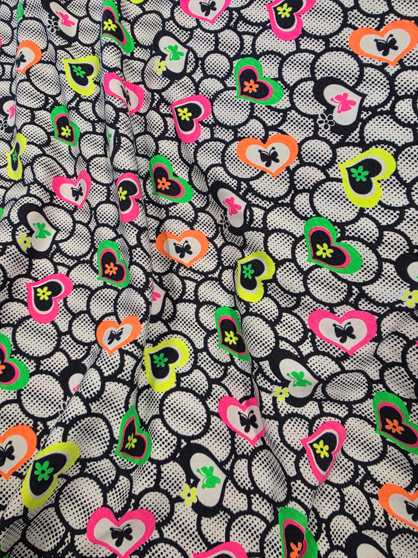 Euroknit Fluro Hearts Circles Jersey 220gsm