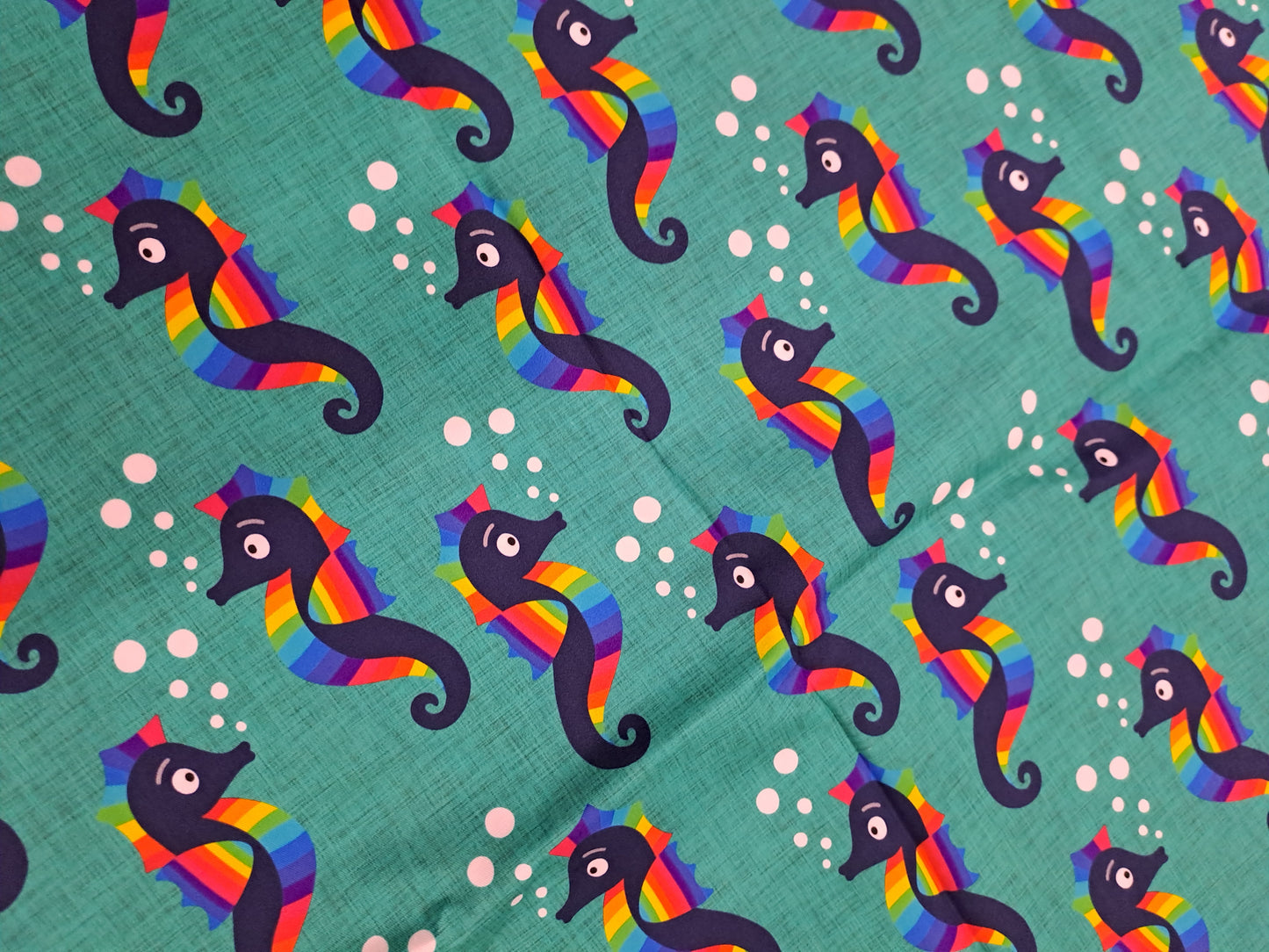 Fabric Mama Seahorsing Around 150gsm Twill