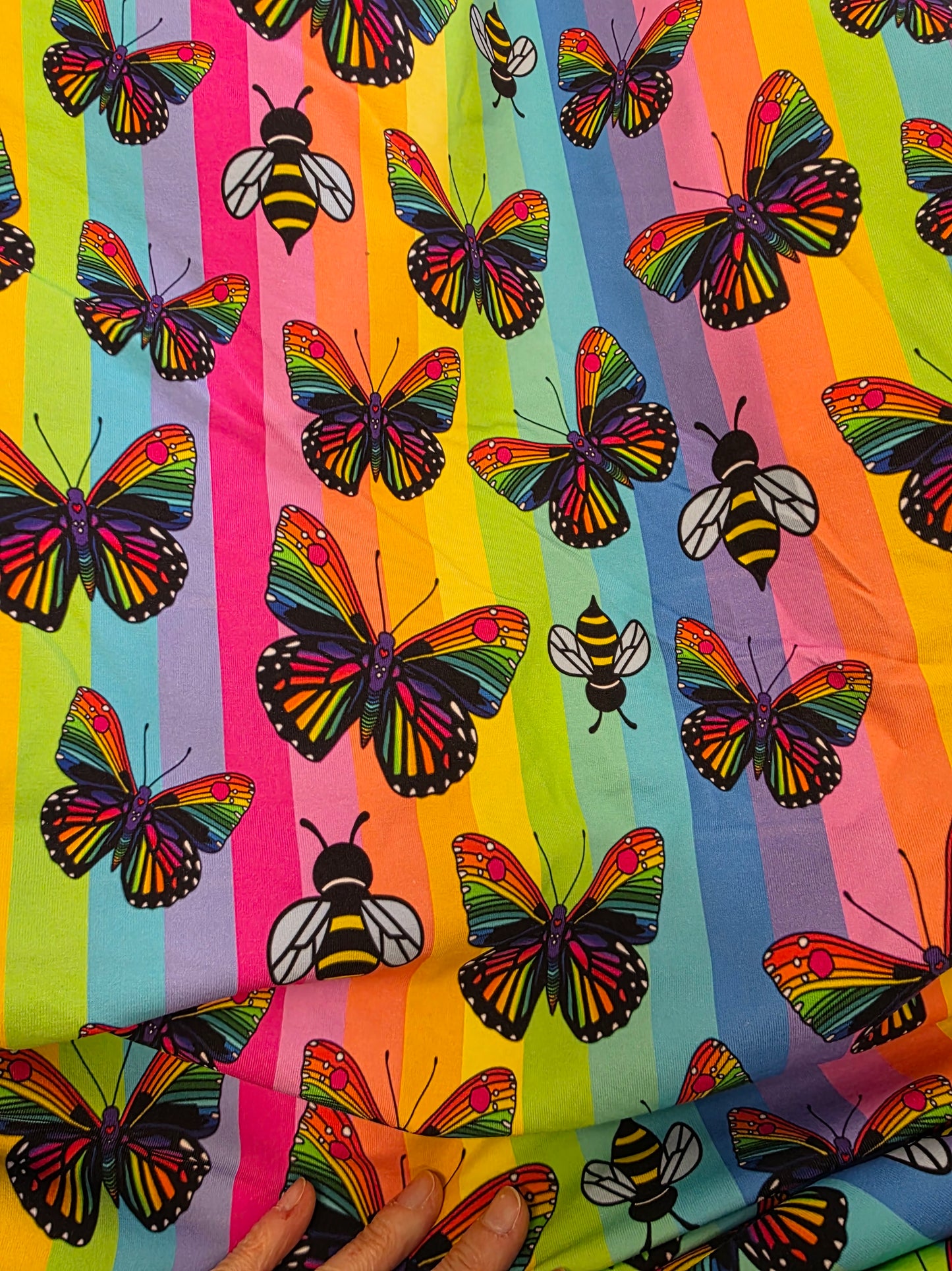 Karly Art Butterfly Stripes Organic Cotton Lycra