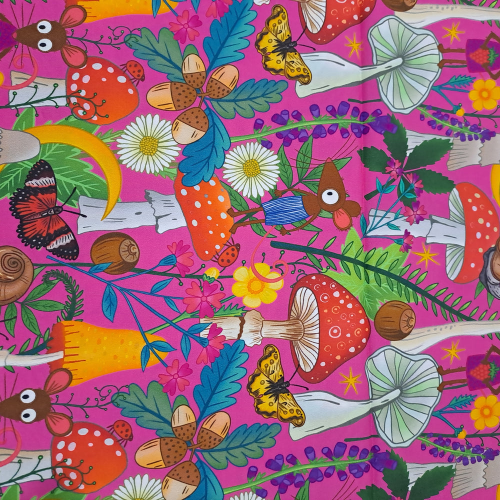 Karly Art Mouse and Mushrooms 140gsm Poplin