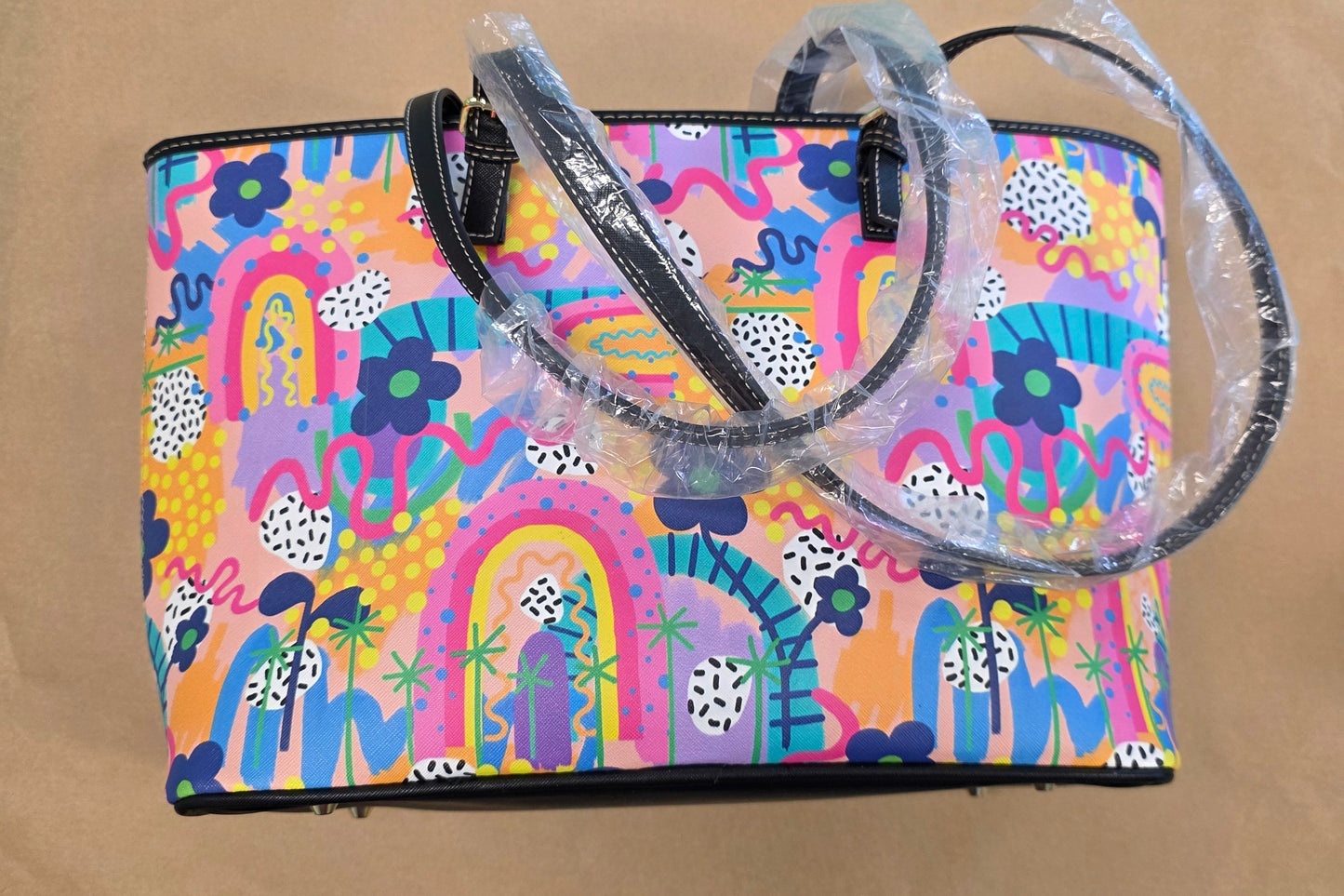 Kwaint Rainbow of Hope Large Ladies Bag BLACK