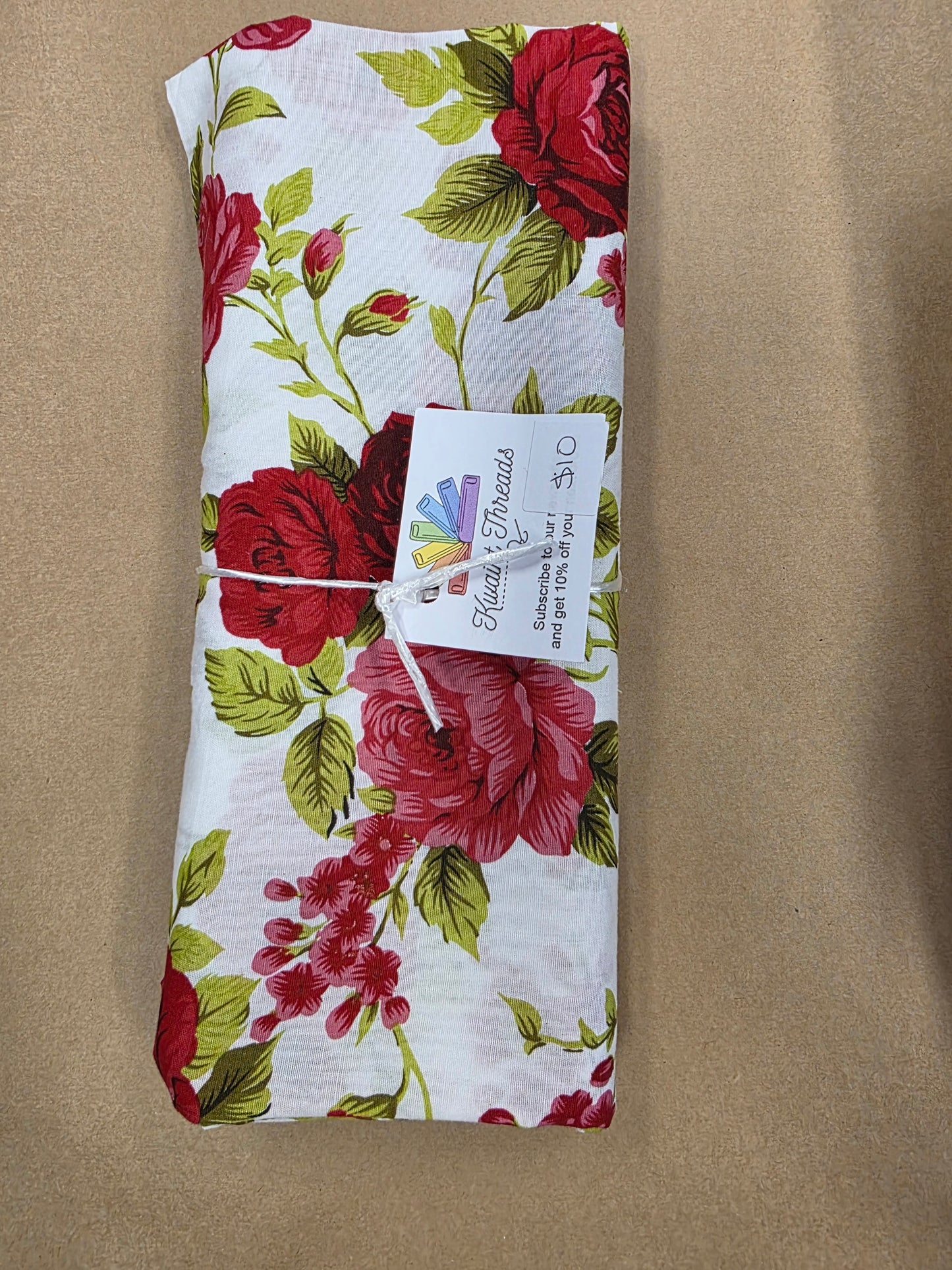Red Flowers Fabric Bundle